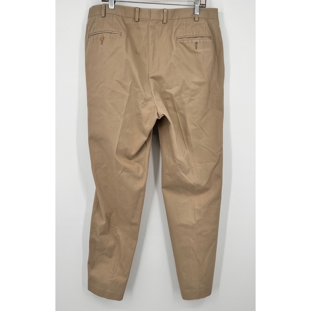 Lauren Ralph Lauren Mens 38x34 Khaki Chino Pants Flat Front Cotton Tan Trousers - Picture 2 of 7